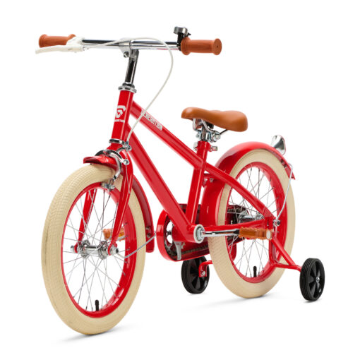 De Generation Retro 16 inch Rood – Kinderfiets is perfect voor 4-6 jarigen, met stijlvol design, veilige remmen, en comfort. Inclusief zijwieltjes, ideaal voor een veilige en plezierige fietservaring.