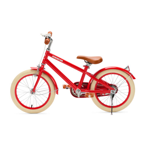 De Generation Retro 16 inch Rood – Kinderfiets is perfect voor 4-6 jarigen, met stijlvol design, veilige remmen, en comfort. Inclusief zijwieltjes, ideaal voor een veilige en plezierige fietservaring.