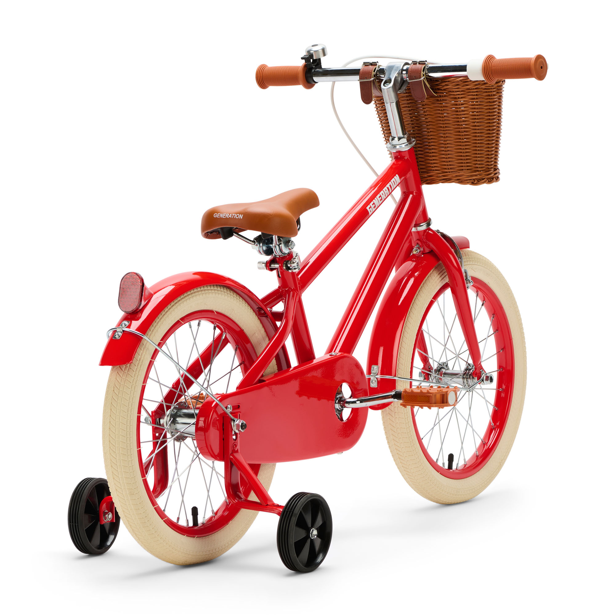Generation Retro 16 inch Rood – Kinderfiets met Mandje De Generation Retro 16 inch Rood – Kinderfiets met mandje is perfect voor 4-6 jarigen, met stijlvol design, veilige remmen, en comfort. Inclusief zijwieltjes, ideaal voor een veilige en plezierige fietservaring.