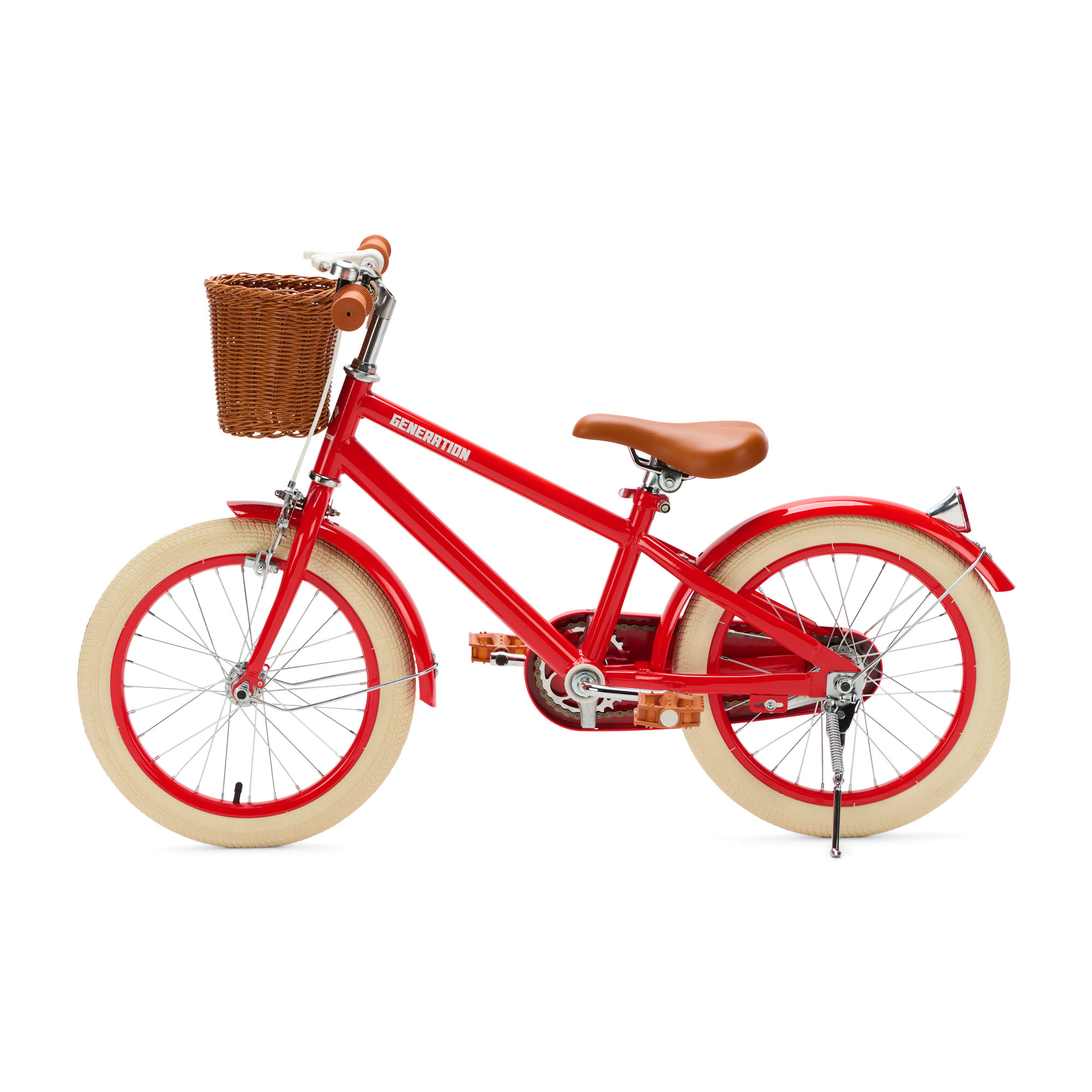 Generation Retro 16 inch Rood – Kinderfiets met Mandje De Generation Retro 16 inch Rood – Kinderfiets met mandje is perfect voor 4-6 jarigen, met stijlvol design, veilige remmen, en comfort. Inclusief zijwieltjes, ideaal voor een veilige en plezierige fietservaring.